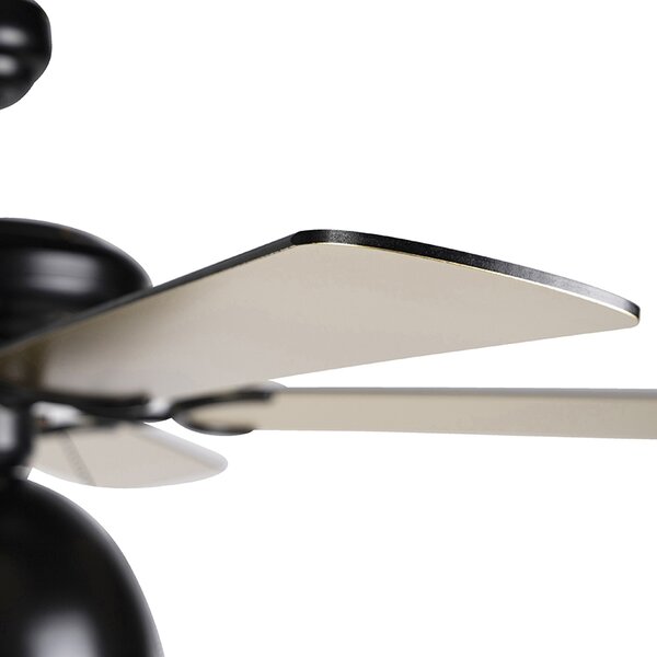 Stropní ventilátor černý s béžovou barvou 130 cm s tahovým spínačem - Mistral Magna