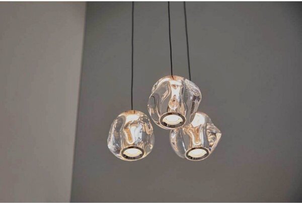 LOOM DESIGN LED závěsné světlo Ice Ball 3, čiré, akryl, stmívatelný, Čirá / transparetní, Obývací pokoj / jídelna, Plast, Moderní