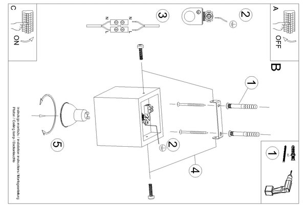 Stropní svítidlo Quad, 1x béžové betonové stínítko