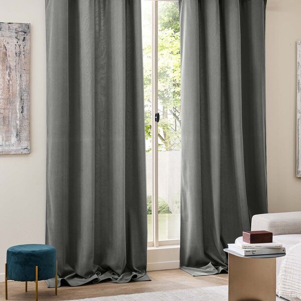 Antracitový manšestrový termo závěs 140x260 cm Madison – douceur d'intérieur