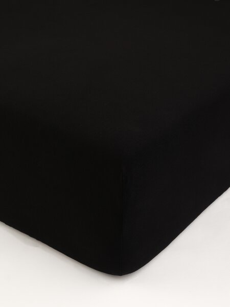 MK Lůžkoviny Jersey prostěradlo s elastanem Deluxe 120 × 200 cm - černé