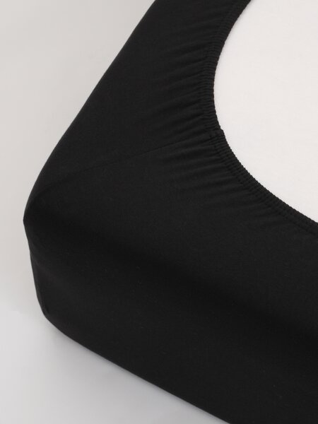 MK Lůžkoviny Jersey prostěradlo s elastanem Deluxe 120 × 200 cm - černé