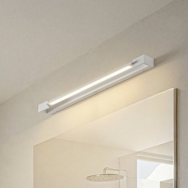 Arcchio LED nástěnné světlo Jora, 60 cm, bílé, otočné, IP44, Bílá / opál, Koupelna, Hliník, Moderní