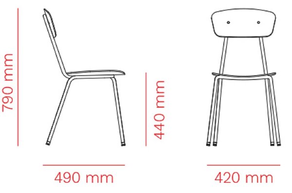 Černá kovová jídelní židle MARA SIMPLE