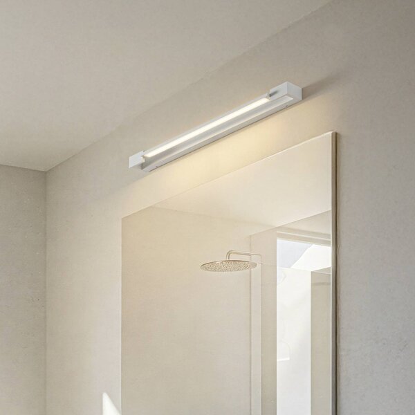 Arcchio LED nástěnné světlo Jora, 60 cm, bílé, otočné, IP44, Bílá / opál, Koupelna, Hliník, Moderní