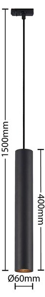 Lindby Závěsné svítidlo Linaro, 40 cm, černé, 1-fázové, GU10, Černá, Obývací pokoj / jídelna, kov, Moderní, Závěsná lampa - lustr