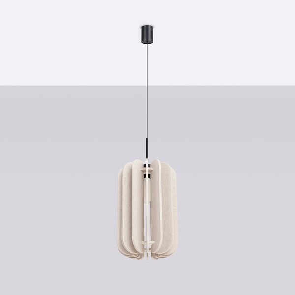 Závěsné svítidlo Mula, 1x béžové plstěné stínítko, (fi 27cm)