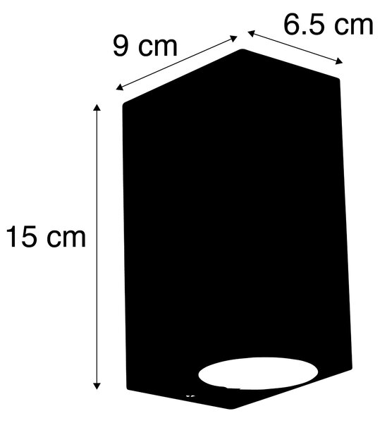 Sada 2 moderních nástěnných lamp tmavě šedých 2-světlo IP44 - Baleno