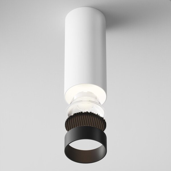 Maytoni Moderní stropní LED svítidlo FOCUS, 12W, v. 12,5 cm Barva: Černá, Teplota světla: 4000K - denní bílá, Stmívání, řízení: ON/OFF (bez stmívání)