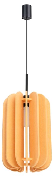 Závěsné svítidlo Mula, 1x žluté plstěné stínítko, (fi 27cm)