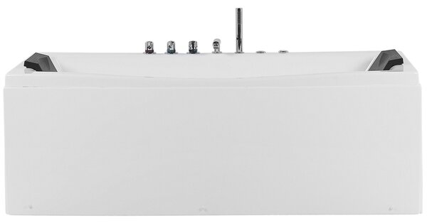 Rohová vířivá vana s LED osvětlením MOOR 173 x 81 cm Bílá