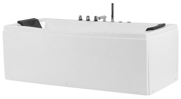 Rohová vířivá vana s LED osvětlením MOOR 173 x 81 cm Bílá