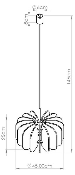 Závěsné svítidlo Mula, 1x žluté plstěné stínítko, (fi 45cm)
