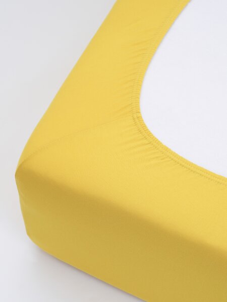 MK Lůžkoviny Jersey prostěradlo s elastanem 160 × 200 cm – hořčicové