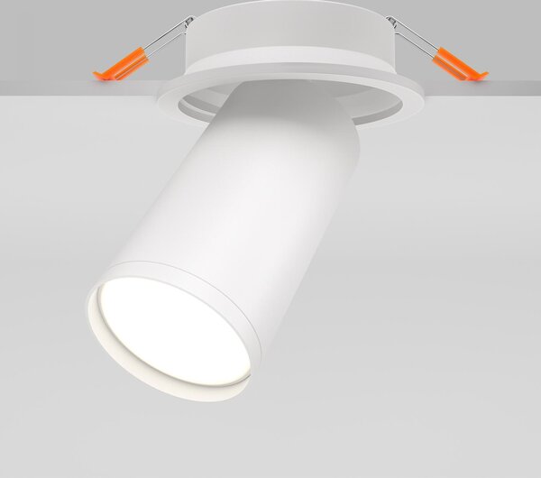 Maytoni Moderní zápustné stropní svítidlo FOCUS S, v. 12,3 cm, 1xGU10 Barva: Bílá/Stříbrná