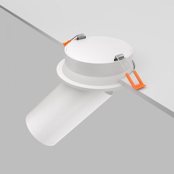 Maytoni Moderní zápustné stropní svítidlo FOCUS S, v. 12,3 cm, 1xGU10 Barva: Bílá/Stříbrná