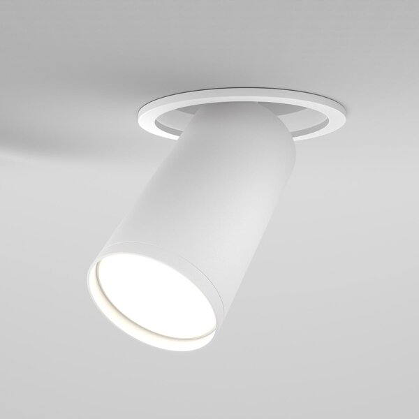 Maytoni Moderní zápustné stropní svítidlo FOCUS S, v. 12,3 cm, 1xGU10 Barva: Bílá/Stříbrná