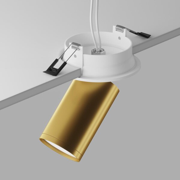 Maytoni Moderní zápustné stropní svítidlo FOCUS S, v. 12,3 cm, 1xGU10 Barva: Bílá/Stříbrná