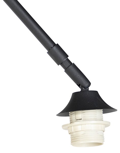 Moderní oblouková lampa černá s mramorovou základnou - XXL