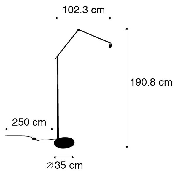 Moderní stojací lampa černá nastavitelná - Editor