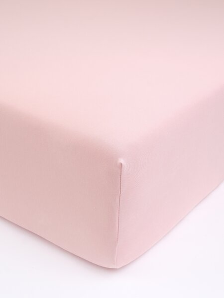 Jersey prostěradlo s elastanem Deluxe 90 × 200 cm – starorůžové
