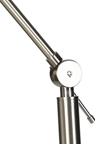 Moderní stojací lampa ocel s odstínem tmavě šedá 45 cm - Editor