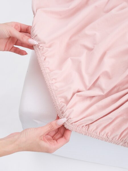 Jersey prostěradlo s elastanem Deluxe 90 × 200 cm – starorůžové