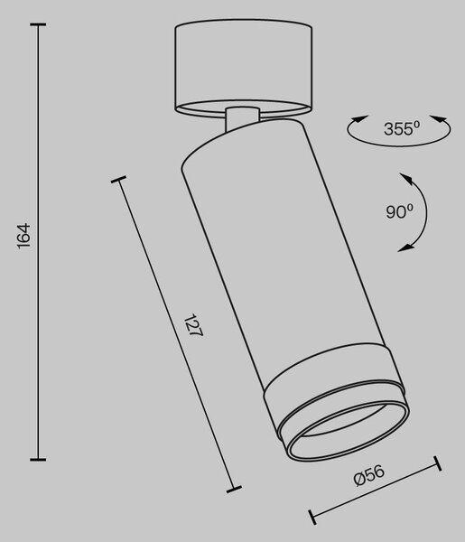 Maytoni Moderní stropní LED svítidlo FOCUS ZOOM, 12W, v. 16,4 cm Barva: Černá, Teplota světla: 4000K - denní bílá