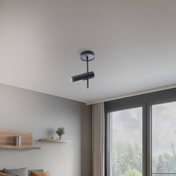 SIGMA Stropní bodové osvětlení Leda 1, antracit, 1 žárovka, ocel, výška 34 cm, stmívatelný, Černá, Obývací pokoj / jídelna, kov, Moderní