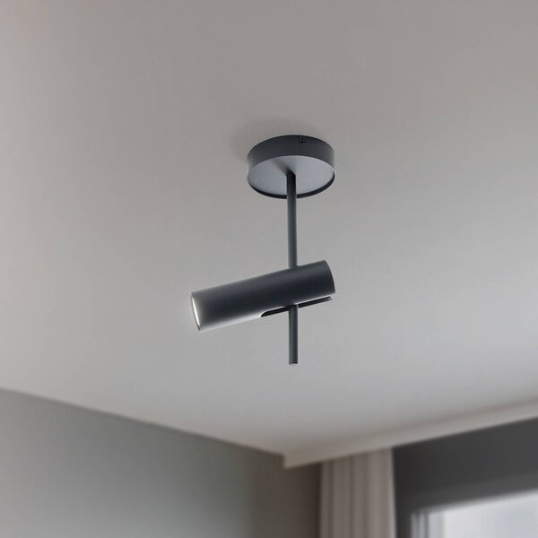 SIGMA Stropní bodové osvětlení Leda 1, antracit, 1 žárovka, ocel, výška 34 cm, stmívatelný, Černá, Obývací pokoj / jídelna, kov, Moderní