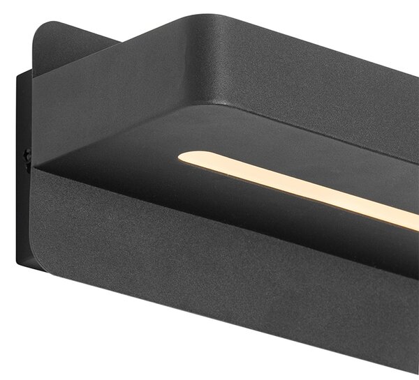 Moderní nástěnné svítidlo černé vč. LED s USB a vypínačem - Ted