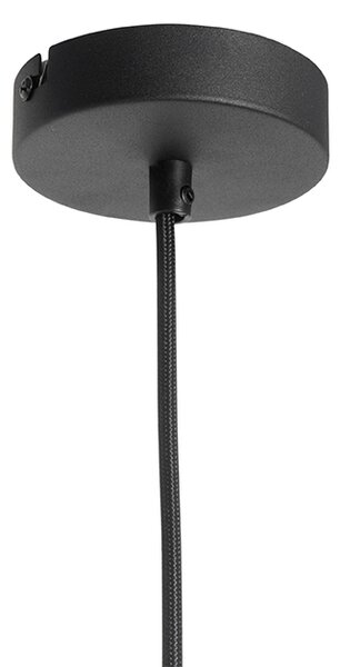 Závěsné svítidlo v art deco stylu černé se zlatým sklem 20 cm - Pallon