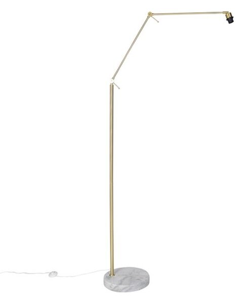 Moderní stojací lampa se zlatým sametovým stínítkem černá 50 cm - Editor