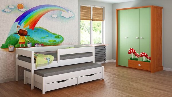 Dětská postel + šuplíky - Junior - 180x90cm - Bílá