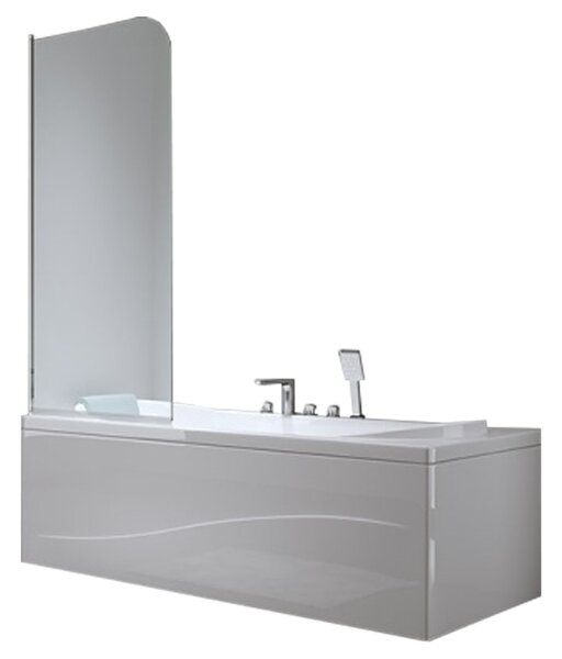 BPS-koupelny Jednodílná vanová zástěna PR01 70x140 chrom/transparent