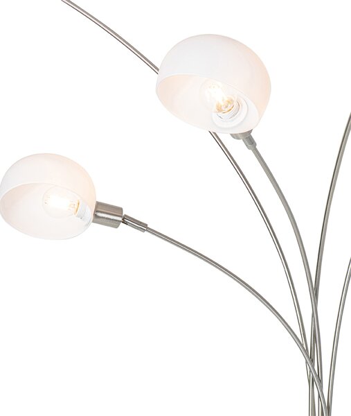 Designová stojací lampa ocel s opálovým sklem 5-světlo - Sixties Marmo