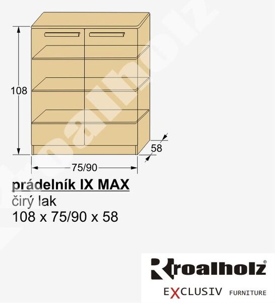 Velký PRÁDELNÍK IX MAX masiv dvířkový do ložnice (velký PRÁDELNÍK IX MAX z masivu od ROALHOLZ )