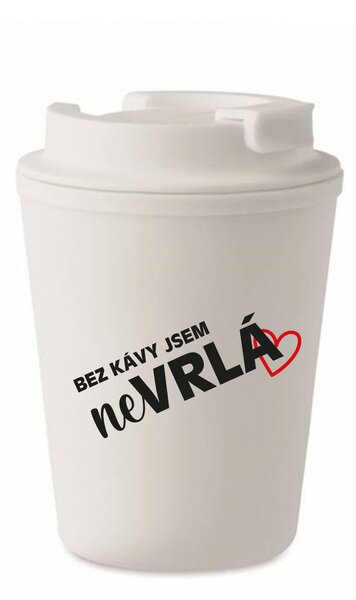 BEZ KÁVY JSEM NEVRLÁ - bílý termohrnek 300 ml