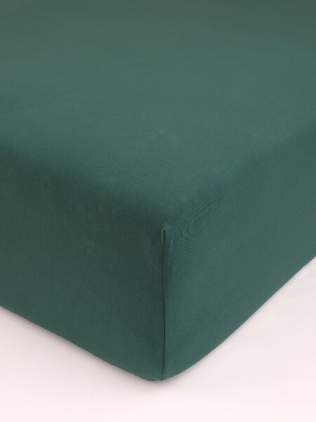 MK Lůžkoviny Jersey prostěradlo s elastanem 120 × 200 cm – tmavě zelené