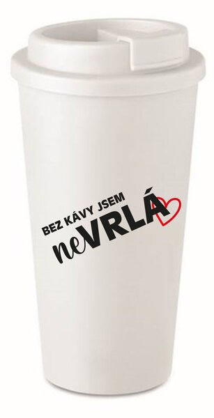 BEZ KÁVY JSEM NEVRLÁ - bílý termohrnek 475 ml