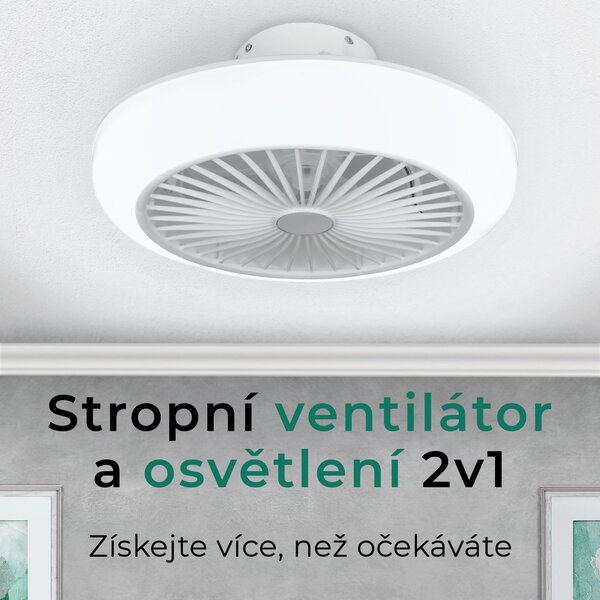 Noaton 11045W (2024) Polaris, bílá, stropní ventilátor se světlem (Rozbaleno)