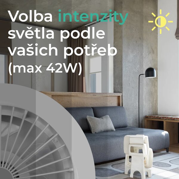Noaton 11045W (2024) Polaris, bílá, stropní ventilátor se světlem (Rozbaleno)