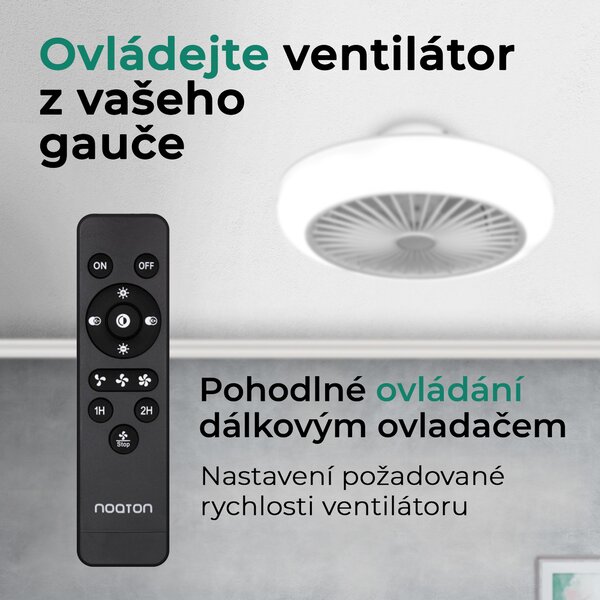 Noaton 11045W (2024) Polaris, bílá, stropní ventilátor se světlem (Rozbaleno)