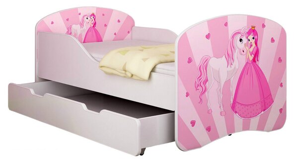 Dětská postel - Princezna s poníkem 140x70 cm + šuplík