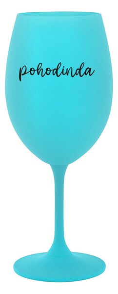 POHODINDA - tyrkysová sklenice na víno 350 ml