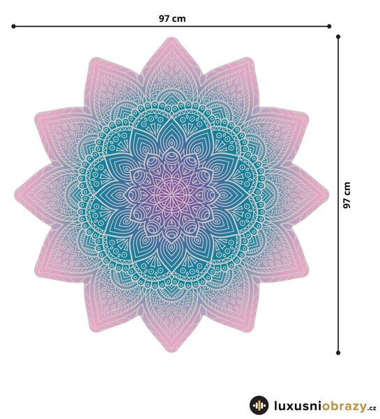 Samolepky na zeď – Mandala růžovo-modrá