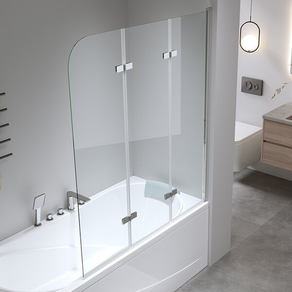 BPS-koupelny Trojdílná vanová zástěna PR05 100x140 chrom