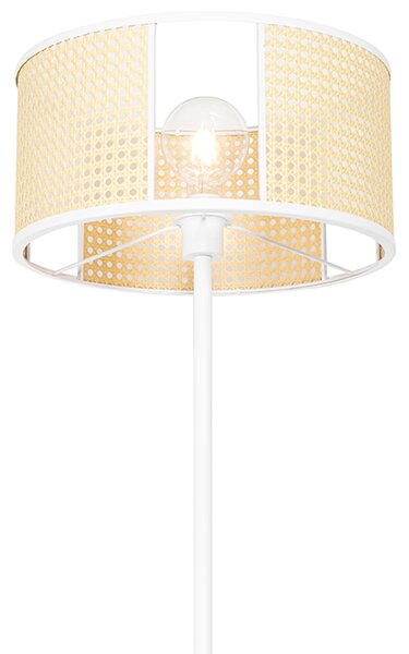 Orientální stojací lampa bílá s ratanem 40 cm - Akira