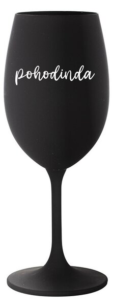 POHODINDA - černá sklenice na víno 350 ml