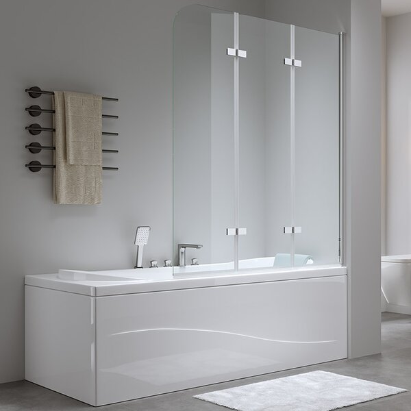 BPS-koupelny Trojdílná vanová zástěna PR05 100x140 chrom